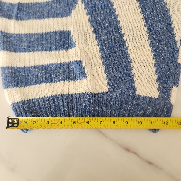 80's‎ 90's Vintage stripe Silk sleeveless cap sleeve sweater - Picture 5 of 7